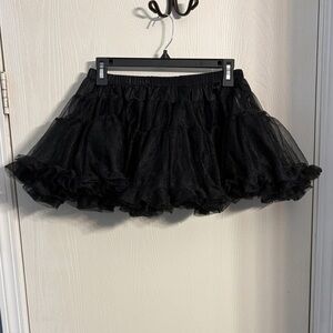 Elegant Black Tulle Mini Skirt
